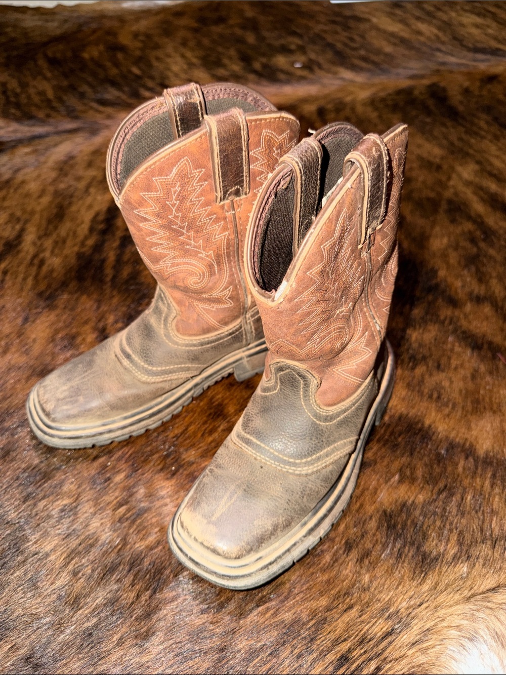 Rocky Kids Tan and Brown Western Work Boots